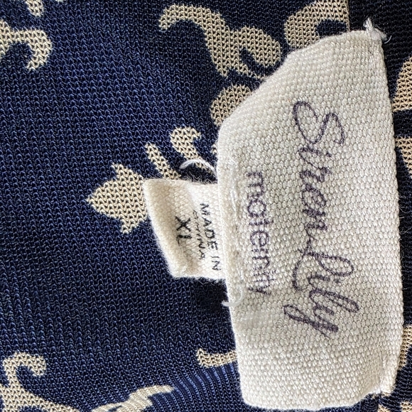 Siren Lily Blue Floral Maternity Shirt, Size XLarge - Picture 5 of 5